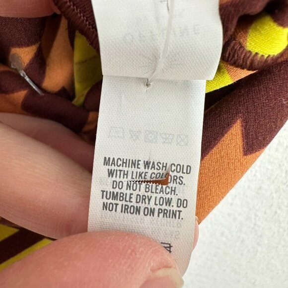 Aerie Real Me Xtra 7/8 Leggings Brown Yellow Neon Houndstooth Women's‎ Medium - Picture 7 of 7